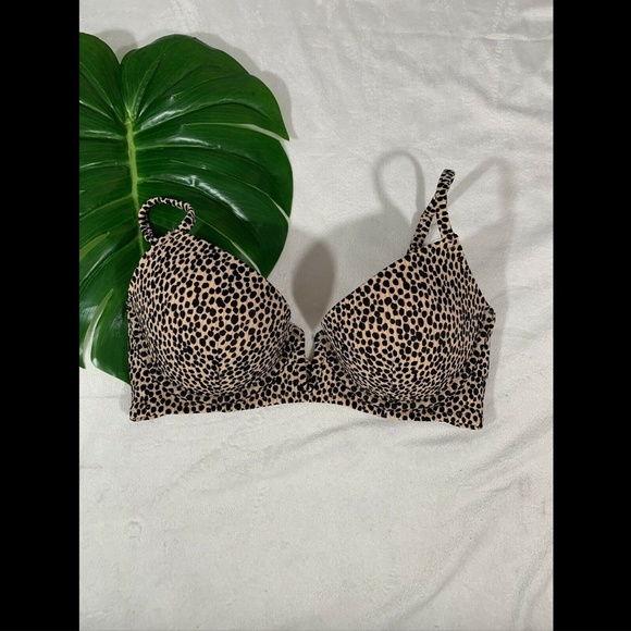 NEW $30 Shade & Shore Animal Light Lift Wire‎ Ribbed Bikini Top [ SZ 34C ] - Picture 1 of 12